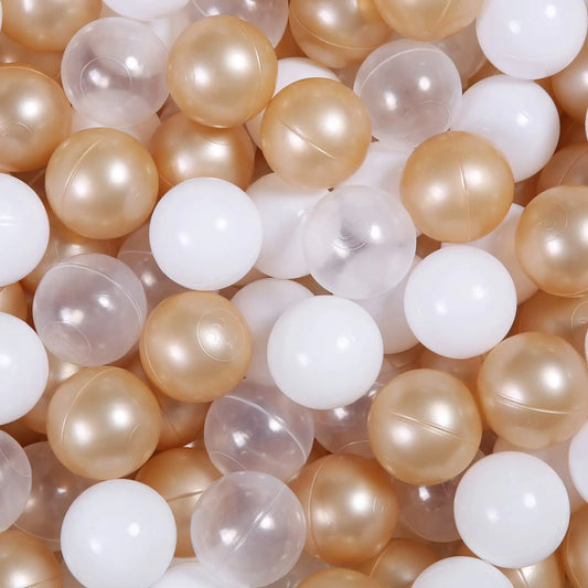 SoftSafe 100 Count Play Pit Balls for Kids in White, Brown & Clear