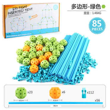 Kids DIY Building Castle Tent Toy with Blocks Game House