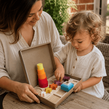 Montessori Shape, Color & Stacking Advanced Puzzle Set