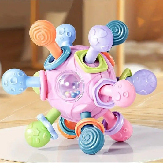 Multisensory Orbit Ball | Baby Teether, Rattle & 180° Clicking Toy