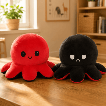 Reversible Mood Octopus Plush Pillow