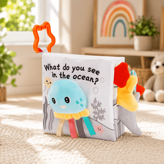 High Contrast Animal Tail Soft Cloth Baby Book