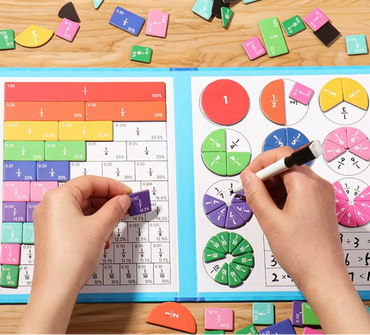 Montessori Magnetic Fraction Puzzle for Kids - math principles learning