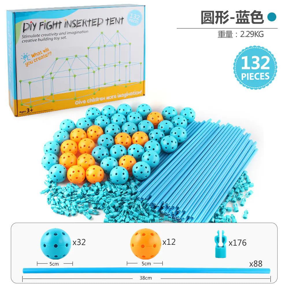 Kids DIY Building Castle Tent Toy with Blocks Game House