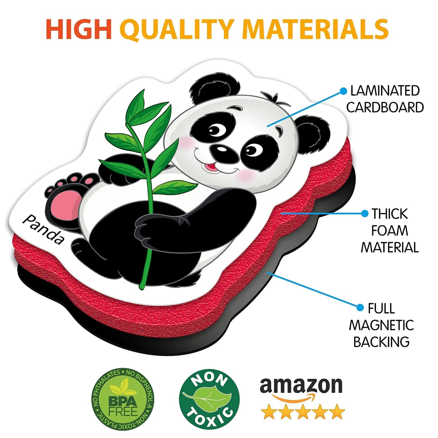 27 Fridge Magnets for Toddlers 13 years Zoo Animals Foam Magnets for Kids