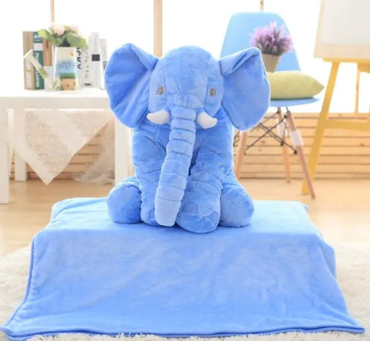 Cartoon Elephant Plush Toy and Baby Pillow