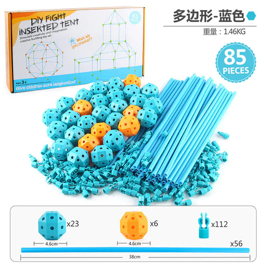 Kids DIY Building Castle Tent Toy with Blocks Game House