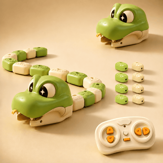 Remote control magnetic growing snake duel toy with included controller