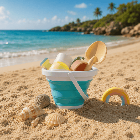 Beach Sand Play Set with Folding Bucket