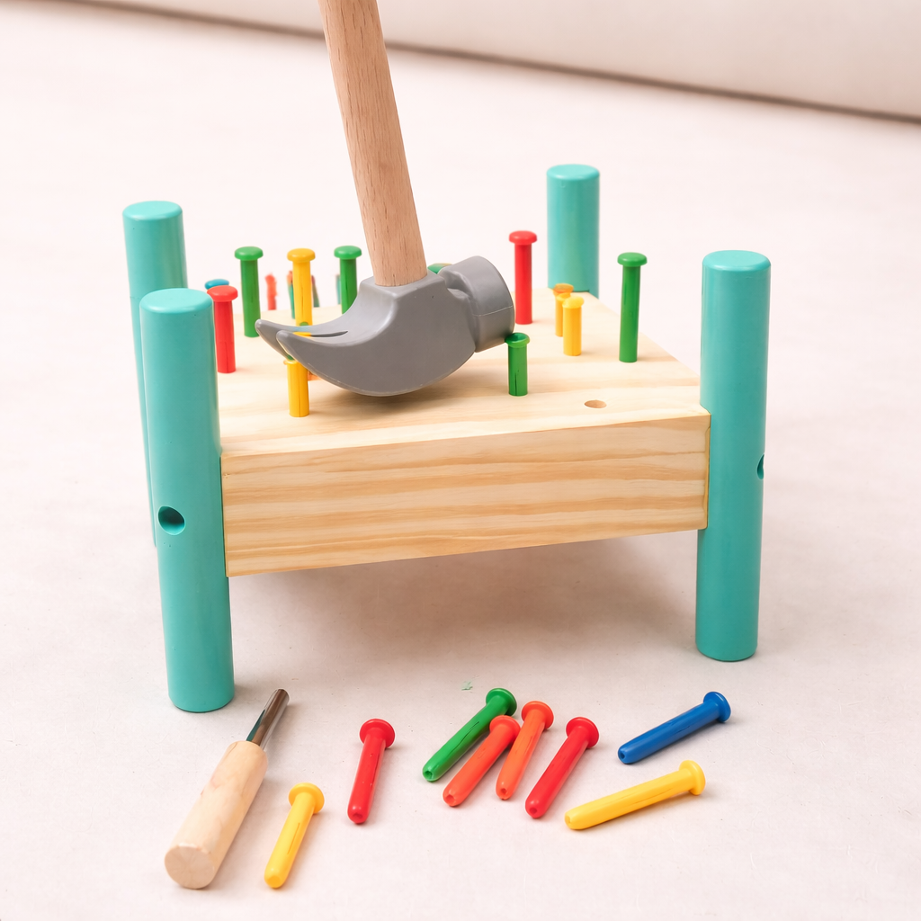 Wooden Montessori Nail Hammering Toy for Toddlers