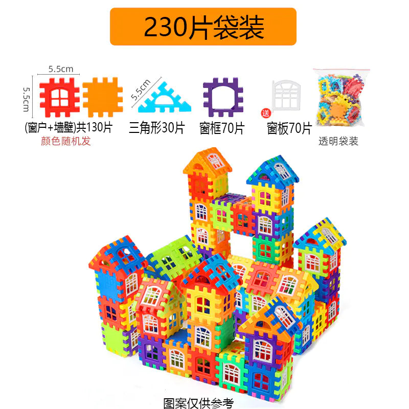 Large Size Realistic House Building Blocks Toy Set