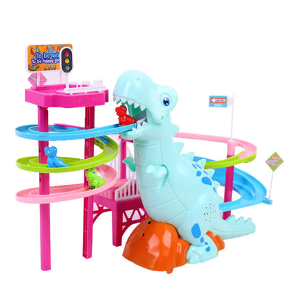 Dinosaur Toy Set with Slide and Electric Assembly