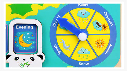 7-in-1 Standing Weather Calendar Clock for Kids