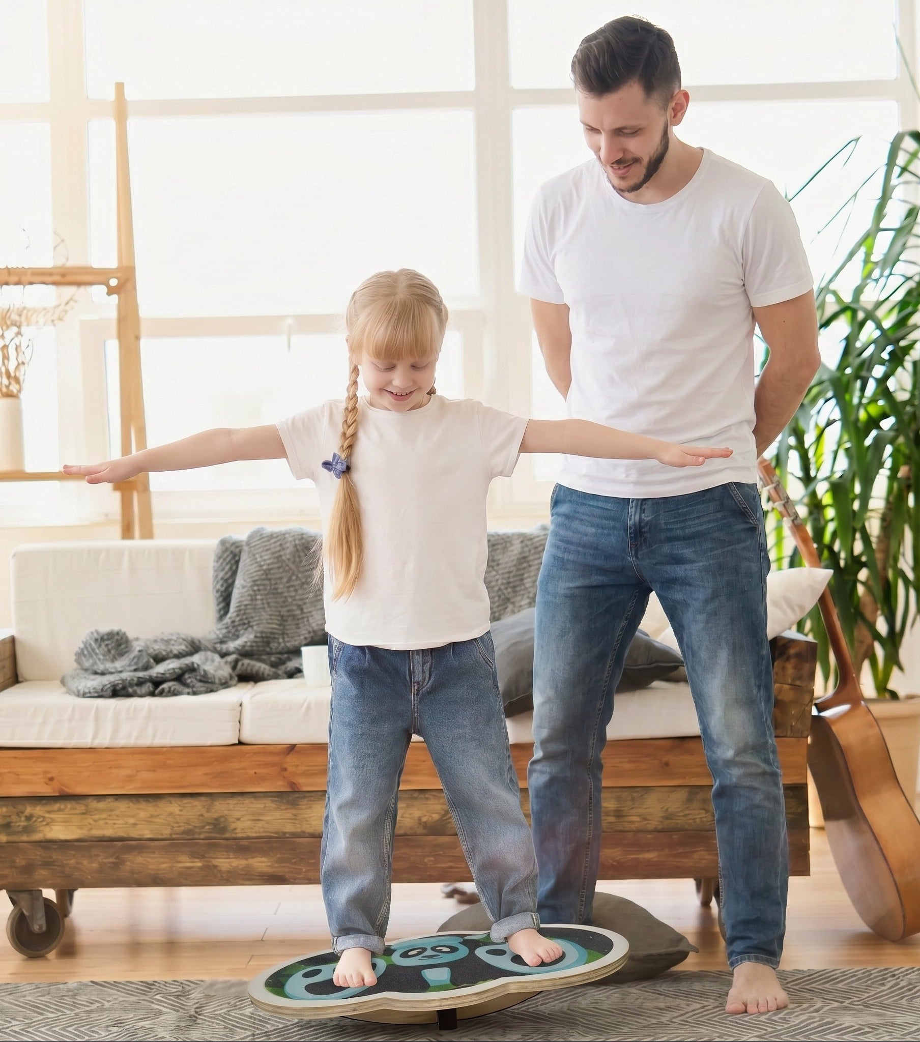 360° Wooden Wobble Balance Board3-balance board gift child4