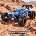 4WD RC monster truck 50 km/h Blue variant with 2 rechargeable batteries