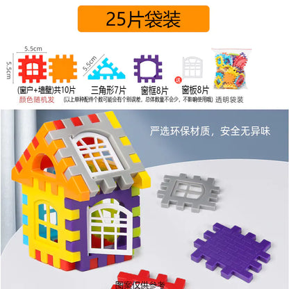 Large Size Realistic House Building Blocks Toy Set