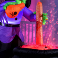Close up of the bubbling potion effect and wand on the witch cauldron Halloween inflatable