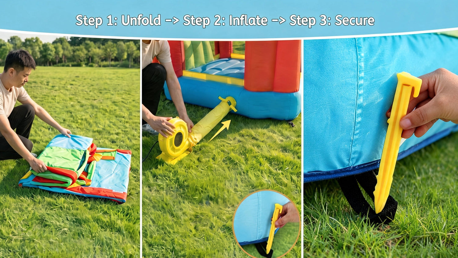 6-in-1 Inflatable Bounce House & Splash Pool, Slide & Climbing Wall For Kids & Toddlers10