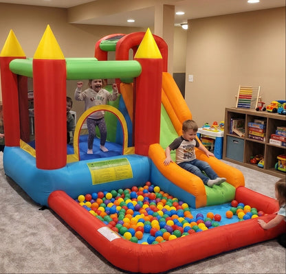 6-in-1 Inflatable Bounce House & Splash Pool, Slide & Climbing Wall For Kids & Toddlers2