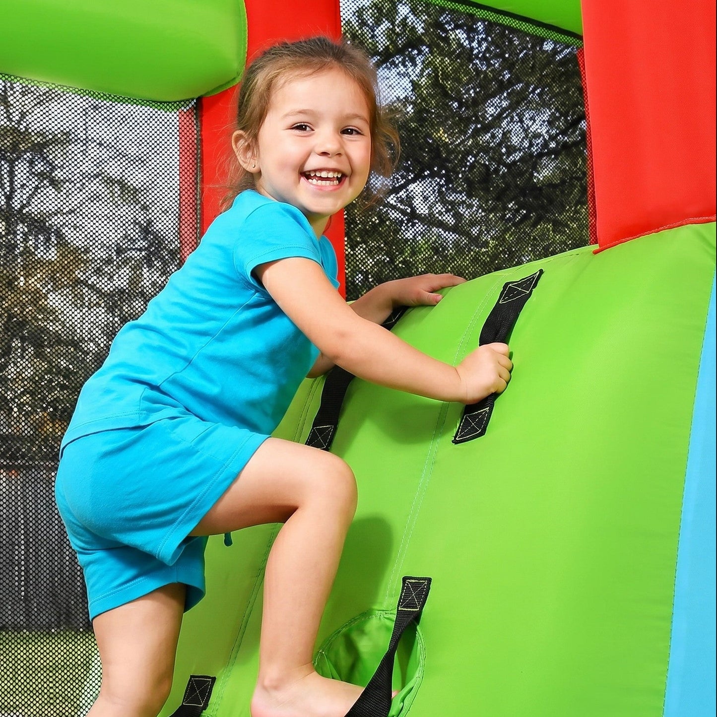 6-in-1 Inflatable Bounce House & Splash Pool, Slide & Climbing Wall For Kids & Toddlers3