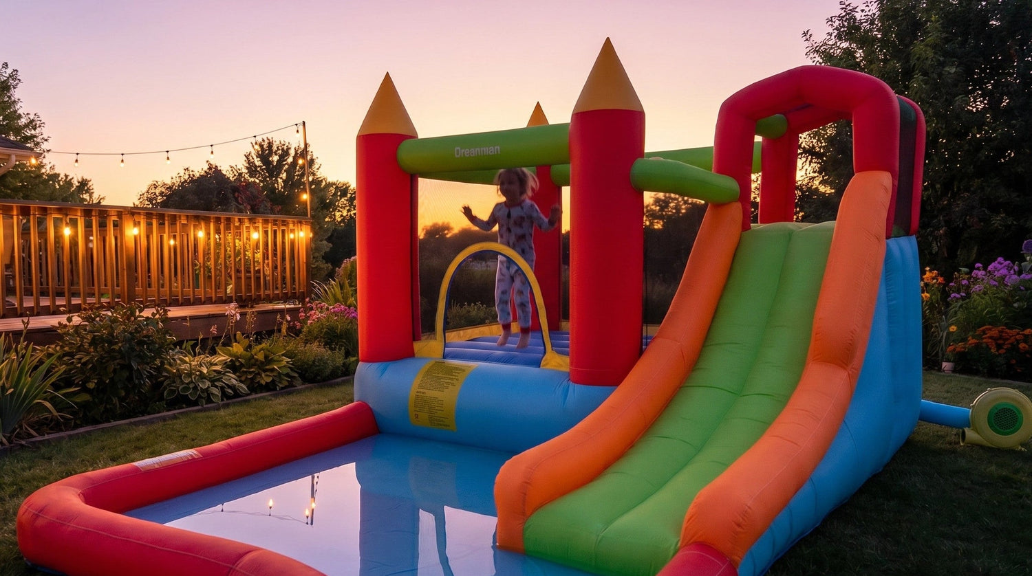 6-in-1 Inflatable Bounce House & Splash Pool, Slide & Climbing Wall For Kids & Toddlers9