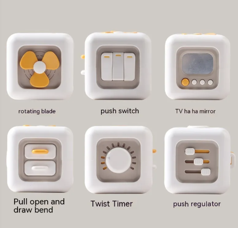 Set of six functions of a fidget toy for focus and enxiety and stress relief