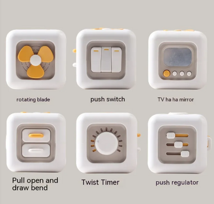 Set of six functions of a fidget toy for focus and enxiety and stress relief