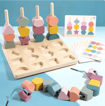 Wooden Shape Stacking & Pattern Matching Board