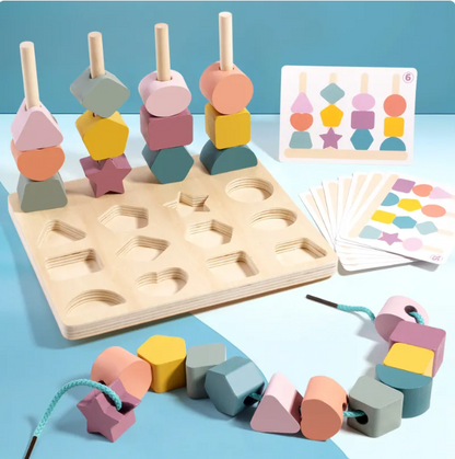 Wooden Shape Stacking & Pattern Matching Board