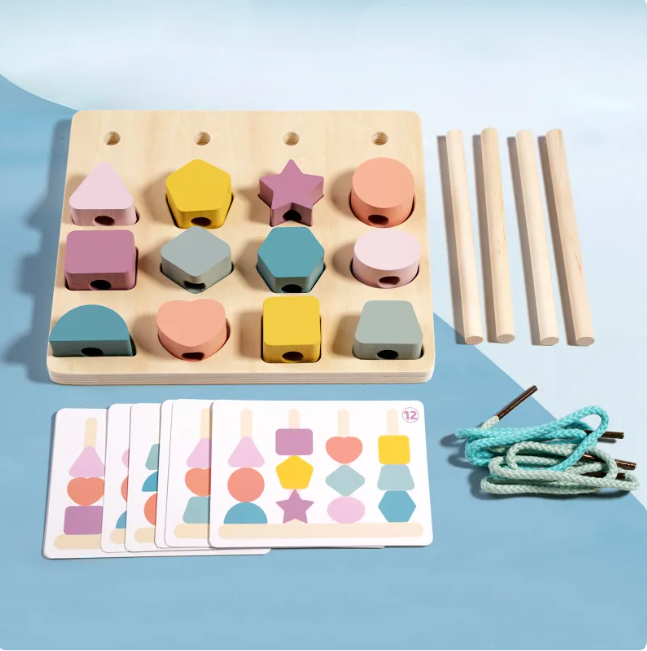 Wooden Shape Stacking & Pattern Matching Board