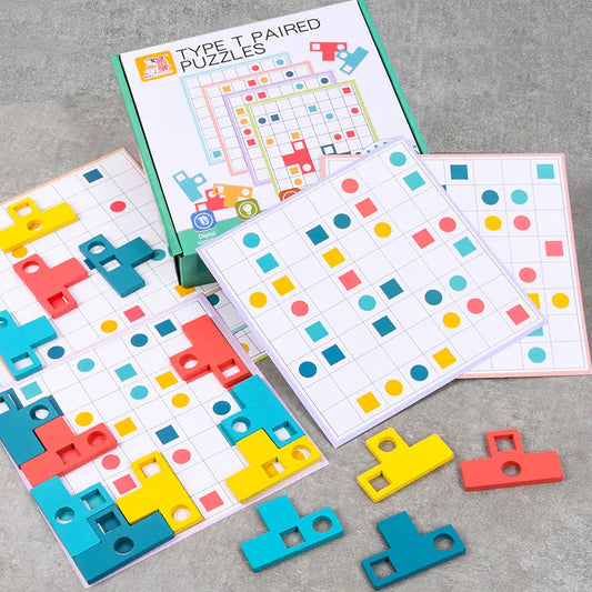 New Wooden T-Shape Matching Game Puzzle Toy