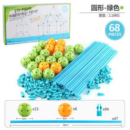 Kids DIY Building Castle Tent Toy with Blocks Game House