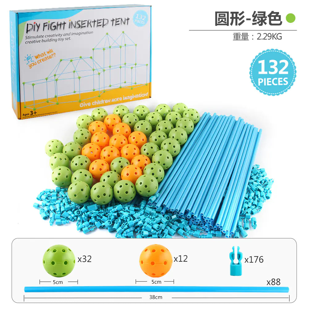 Kids DIY Building Castle Tent Toy with Blocks Game House