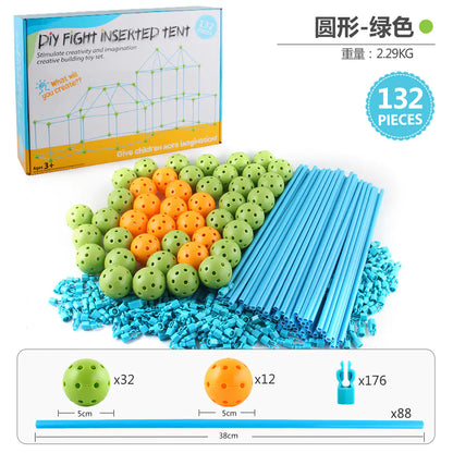 Kids DIY Building Castle Tent Toy with Blocks Game House