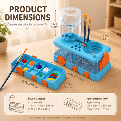 Kids Paint Brush Cleaner Station with Palette Tray