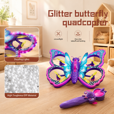 Gravity Sensing Butterfly RC Quadcopter