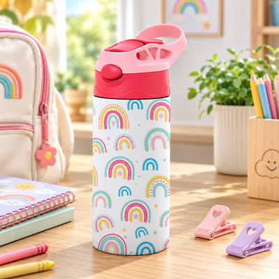 Kids Insulated Flip Straw Thermos – 350ml Stainless Steel