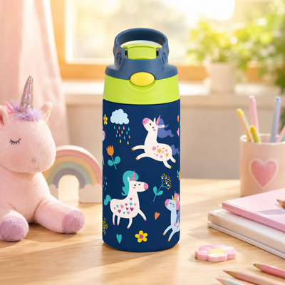Kids Insulated Flip Straw Thermos – 350ml Stainless Steel