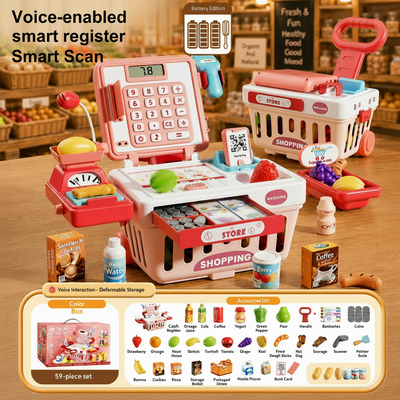 SmartCart Kids Cash Register Toy Set with Scanner & Shopping Cart