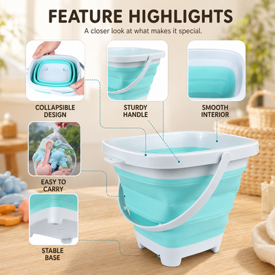 Beach Sand Play Set with Folding Bucket