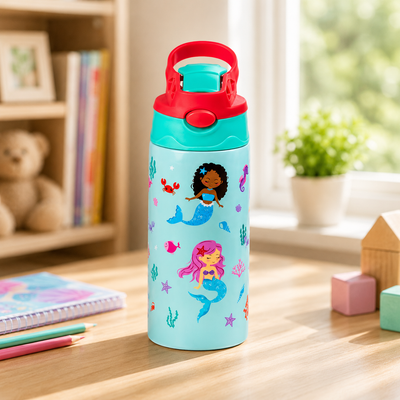 Kids Insulated Flip Straw Thermos – 350ml Stainless Steel