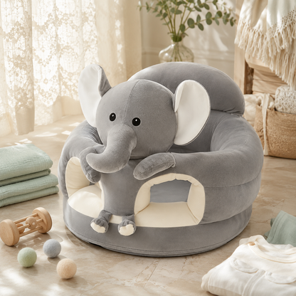 Gray elephant-shaped children's chair baby learns to sit
