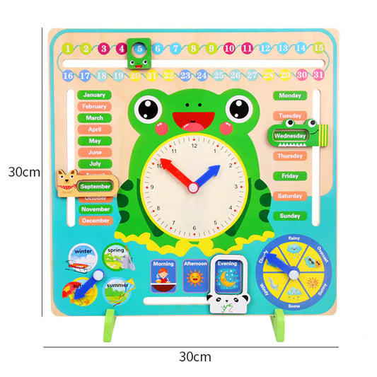 7-in-1 Standing Weather Calendar Clock for Kids
