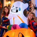 5-FT Light-Up Ghost Pumpkin Candy Bag Inflatable