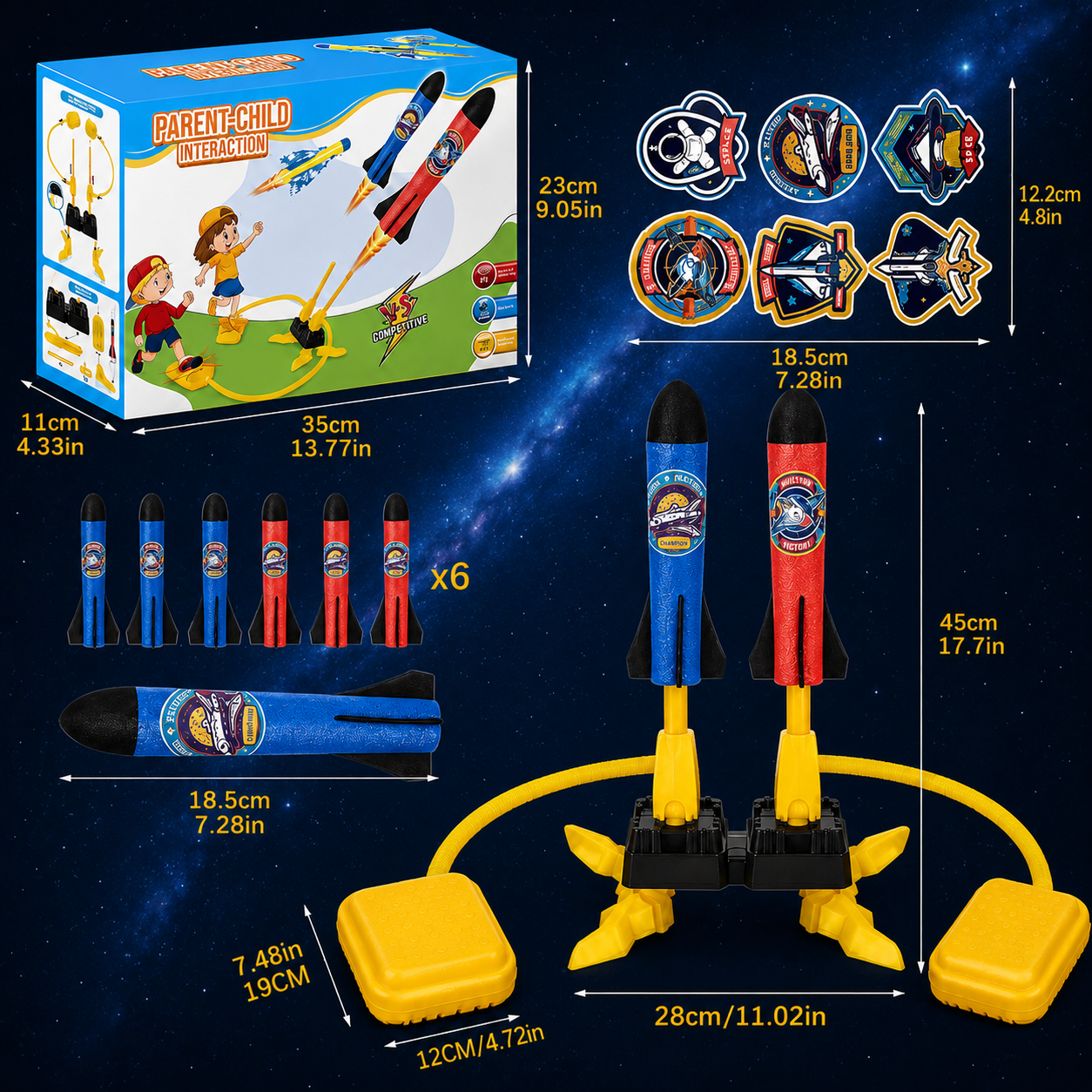 StompRocket Duel — Two-Player Pedal Launch Rocket Set