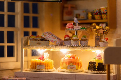 DIY Miniature Dollhouse Kit – Cake Shop with Furniture & LED Lights - a perfect girls birthday gift