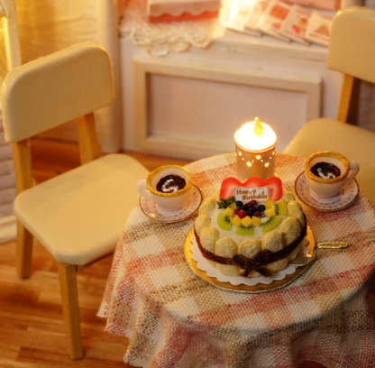 DIY Miniature Dollhouse Kit – Cake Shop with Furniture & LED Lights - a perfect birthday goft for 10 years old