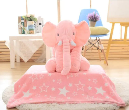 Cartoon Elephant Plush Toy and Baby Pillow