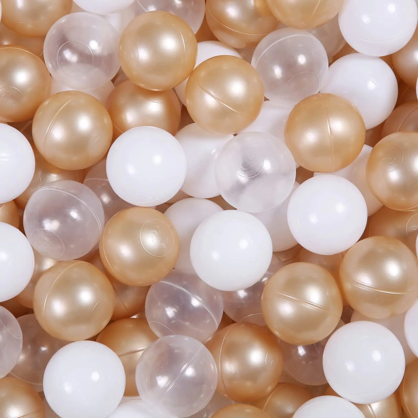 SoftSafe 100 Count Play Pit Balls for Kids in White, Brown & Clear