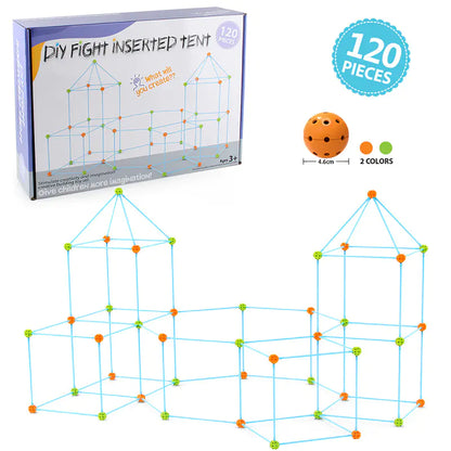 Kids DIY Building Castle Tent Toy with Blocks Game House